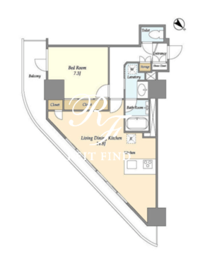 フロンティア新宿タワー 2109 間取り図