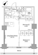 ザ・パークハビオ巣鴨 1308 間取り図
