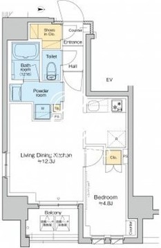 プラウドフラット浅草アベニュー 1501 間取り図