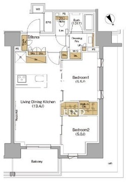 ザ・パークハビオ滝野川 608 間取り図