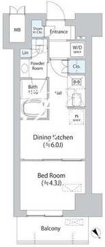 ミリアレジデンス浅草橋2 402 間取り図