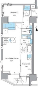 ルフォンプログレ上野稲荷町 1301 間取り図