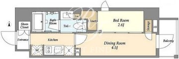 ジオエント山吹神楽坂 201 間取り図