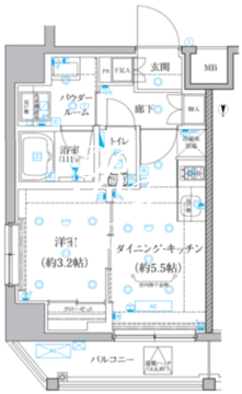 クオリタス住吉 603 間取り図