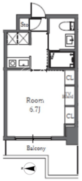 Totsu Residence Shiba 407 間取り図