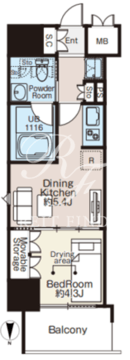 ベルファース森下フォレスト 1401 間取り図