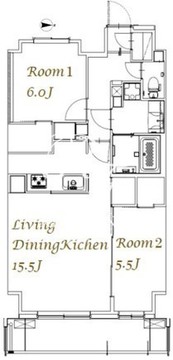 スプランディッド西日暮里 1403 間取り図