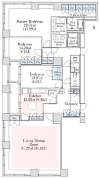 ラ・トゥール神楽坂 2402 間取り図