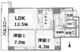 シティコート目黒 4-603 間取り図