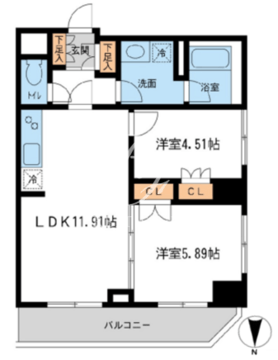 レジデンス白金コローレ 208 間取り図