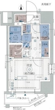 エステムコート亀戸東京イースト 1501 間取り図