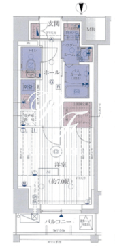 エステムコート亀戸東京イースト 1205 間取り図