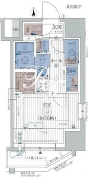 エステムコート亀戸東京イースト 1001 間取り図