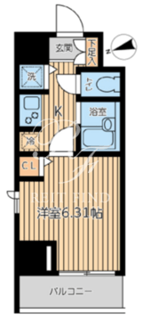 シティスパイア新富町 302 間取り図