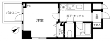 プライムアーバン飯田橋 1306 間取り図