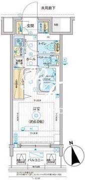 ディームス品川南大井 202 間取り図