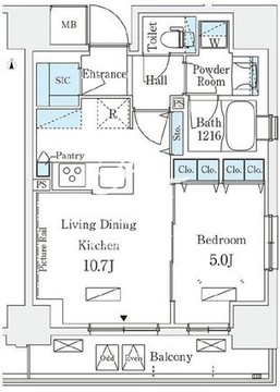 テラス押上 608 間取り図