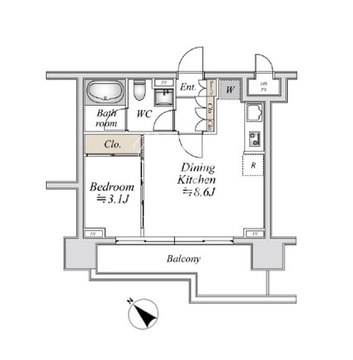 ドゥーエ日本橋 502 間取り図