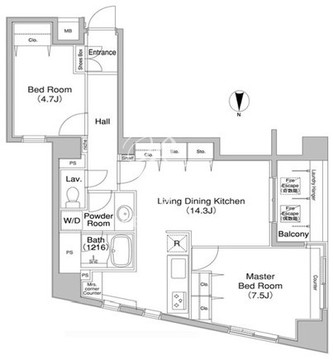 コンフォリア銀座イースト 1205 間取り図