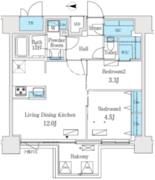 リビオメゾン新大橋 702 間取り図