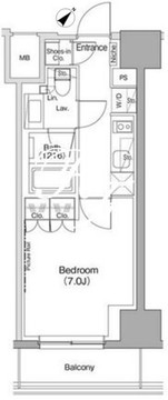 ザ・パークハビオ五反田 803 間取り図