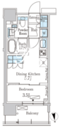 パークアクシス上野イースト 802 間取り図