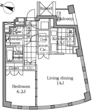 レジディアタワー乃木坂 303 間取り図