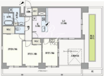 アジールコート汐浜キャナル 1501 間取り図