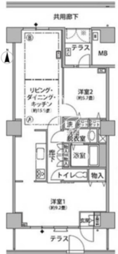 東雲キャナルコートCODAN 21-204 間取り図