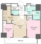 ウエリスアーバン錦糸町 1301 間取り図