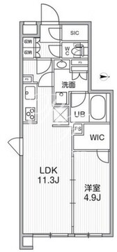 オルタナ祐天寺 208 間取り図