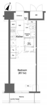 プラウドフラット白金高輪 207 間取り図