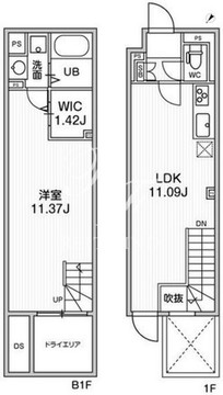 オルタナ早稲田 102 間取り図