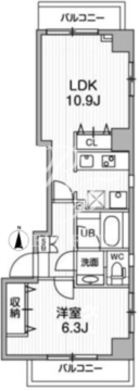 リテラス中目黒 201 間取り図