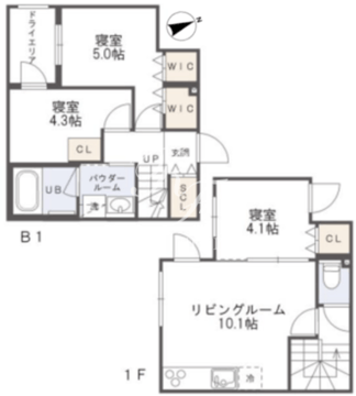 パセオ都立大学ノース 102 間取り図