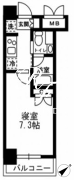 レジディア月島3 404 間取り図