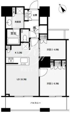 ザ・パークハウス西新宿タワー60 2411 間取り図