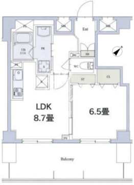 カスタリア本駒込 602 間取り図