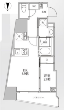 レジディア御茶ノ水2 601 間取り図