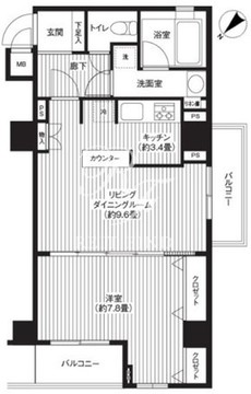 カスタリア初台 309 間取り図