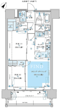 ディームス渋谷本町 1405 間取り図