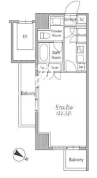 アジリア南麻布J's 601 間取り図