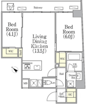 アジールコート三軒茶屋 501 間取り図