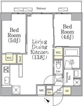 アジールコート三軒茶屋 202 間取り図