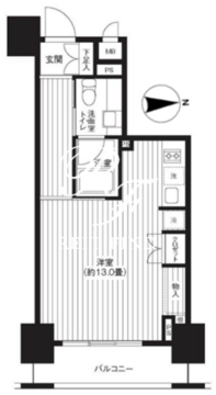 レジディア新御徒町 803 間取り図