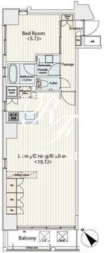 カスタリア八丁堀 501 間取り図