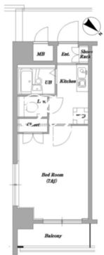 レジディア門前仲町 308 間取り図