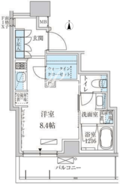 パークアクシス池上 105 間取り図