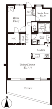 カスタリア参宮橋 106 間取り図