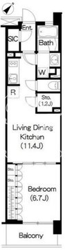 ブリリアイスト三軒茶屋 I-326 間取り図